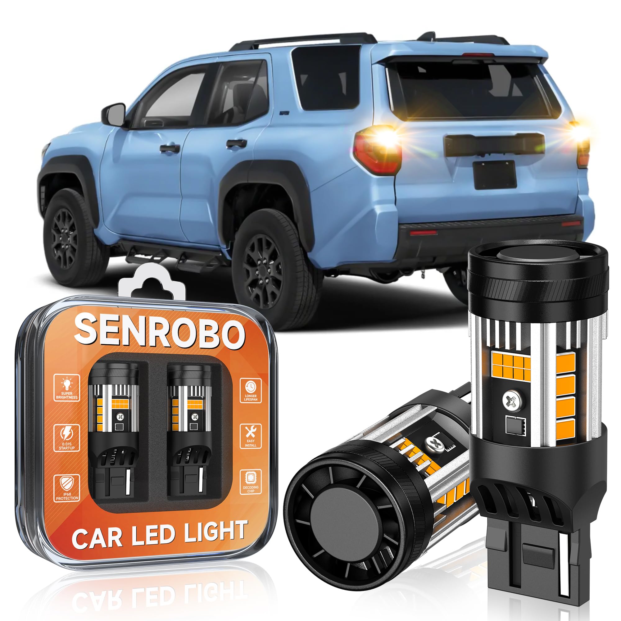 Amber Rear 7440 LED Turn Signal Light Bulb Fit for Toyota 4Runner