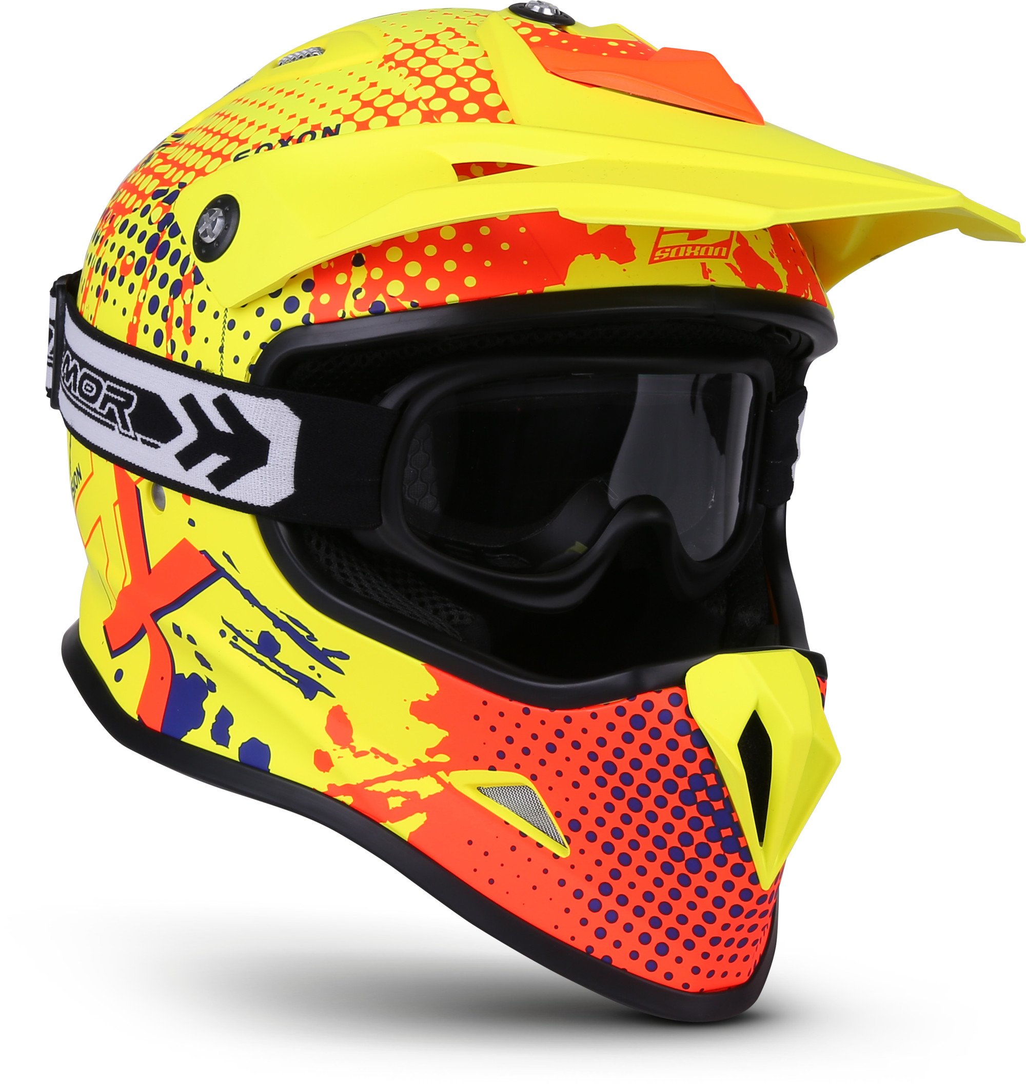 Soxon® SKC-33 Fusion Green kindercrosshelm · motorhelm MX crosshelm MTB BMX crossbike downhill off-road enduro-helm · ECE 22.05 snelsluiting SlimShell tas XS (51-52cm