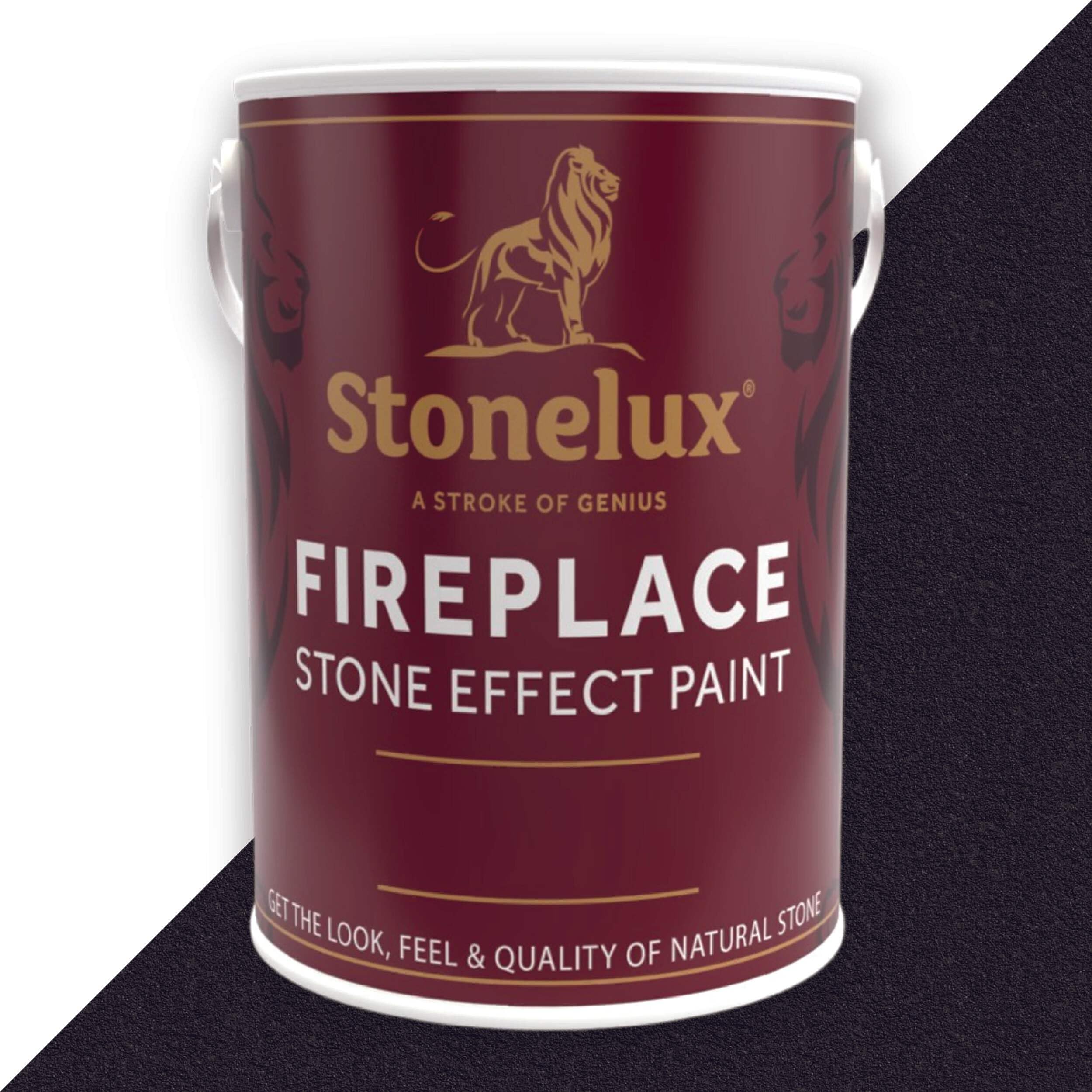 StoneLux® Fireplace Paint – Stone Effect Heat Resistant Paint for Fire Surrounds, Hearths and Inglenooks BLACKPEARL 61 5 Litre