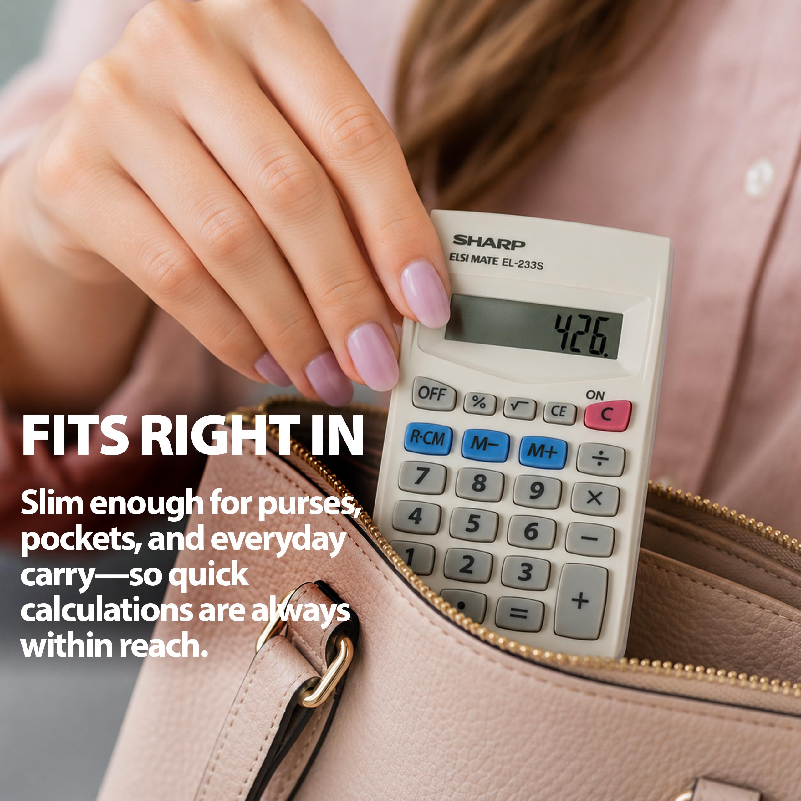 Sharp EL-233SB calculatrice Poche Calculatrice basique Blanc - Calculatrices (Poche, Calculatrice basique, 8 chiffres, Blanc)