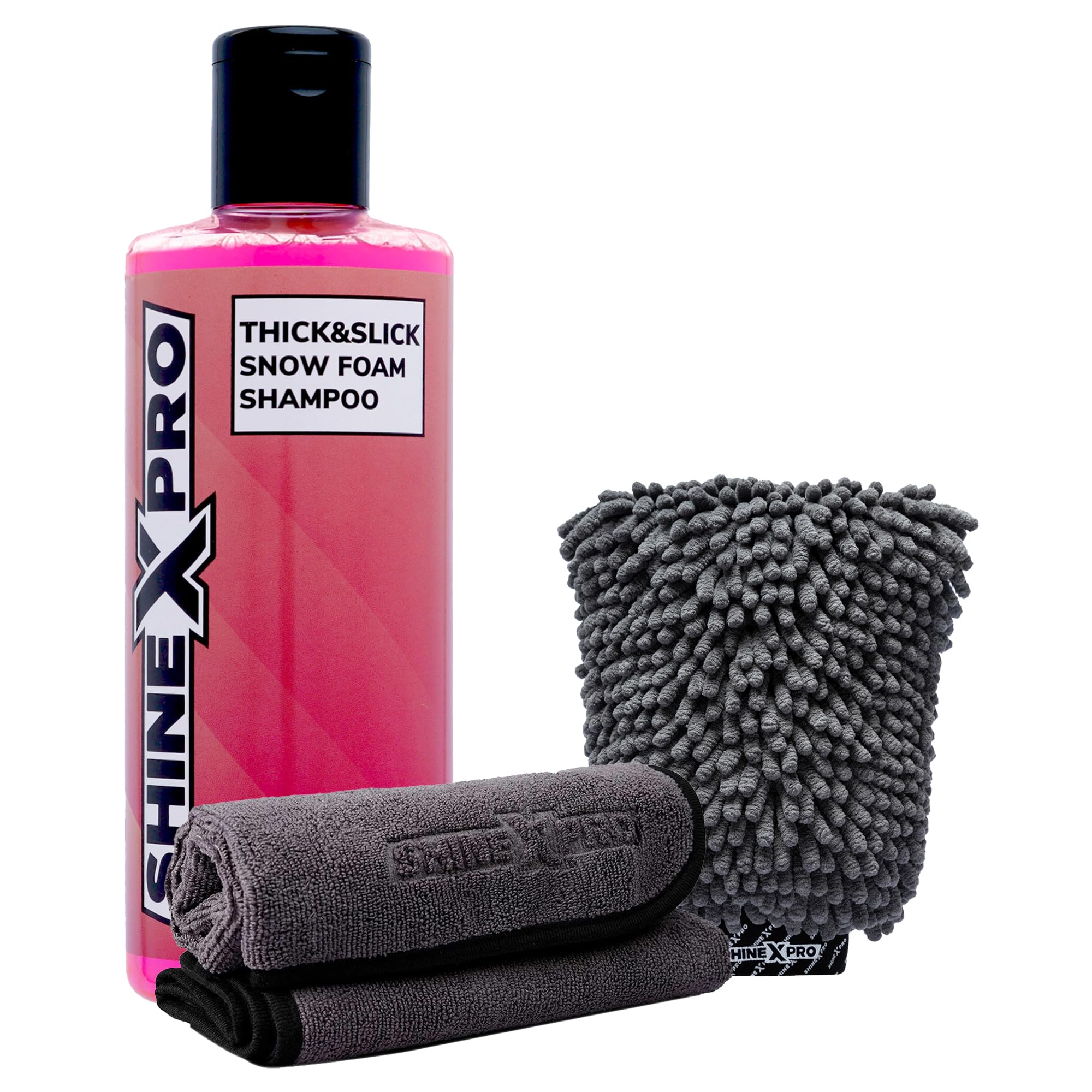 ShineXPro Foam Car Wash Shampoo With 2Pcs 400GSM Microfiber Cloth & Wash Mitt - Thick Foam With Shine Enhancing Formula-image-33