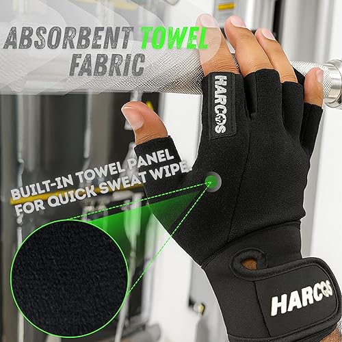 Miniatura 3 de Harcos Guantes de gimnasio para levantamiento de pesas para hombres y mujeres, guantes de entrenamiento, protección completa de la palma y agarre