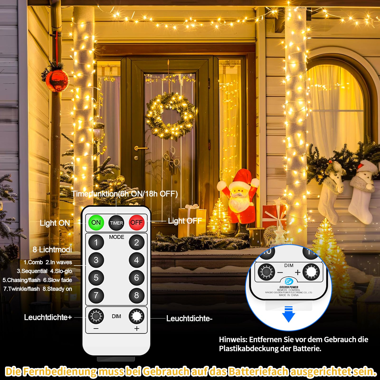 CATENA LUMINOSA 100 LED BATTERIA - MD