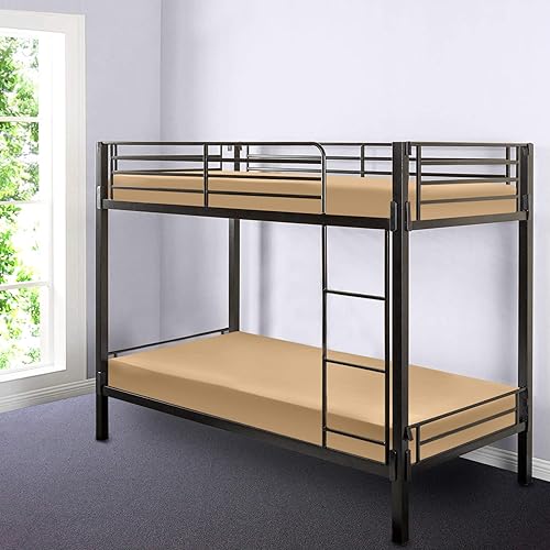 Miniatura 2 de Gilbins Sábana bajera ajustable de 30 x 75 pulgadas, hecha de algodón ultrasuave, perfecta para literas de campamento, caravanas, camas de