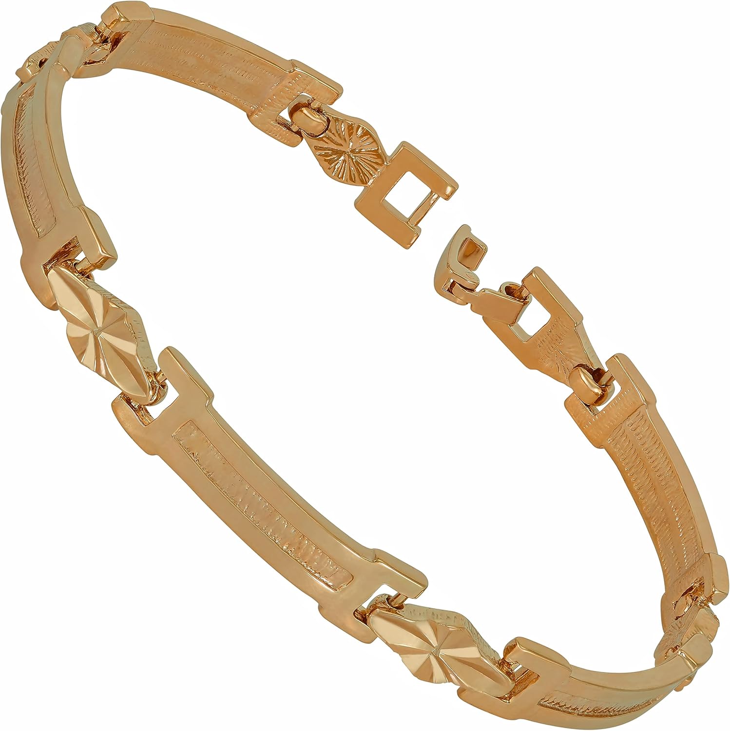 LIFETIME JEWELRY Diamond Cut Shine Bracelet for Women and Men 24k Real Gold Plated