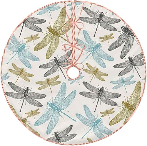 Miniatura 17 de Falda de árbol de Navidad con estampado de cámara retro y fresca, para interiores y exteriores, suministros de decoración de fiesta de Navidad