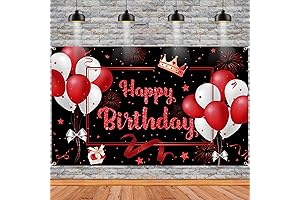 Massive Red Happy Birthday Backdrop Sign