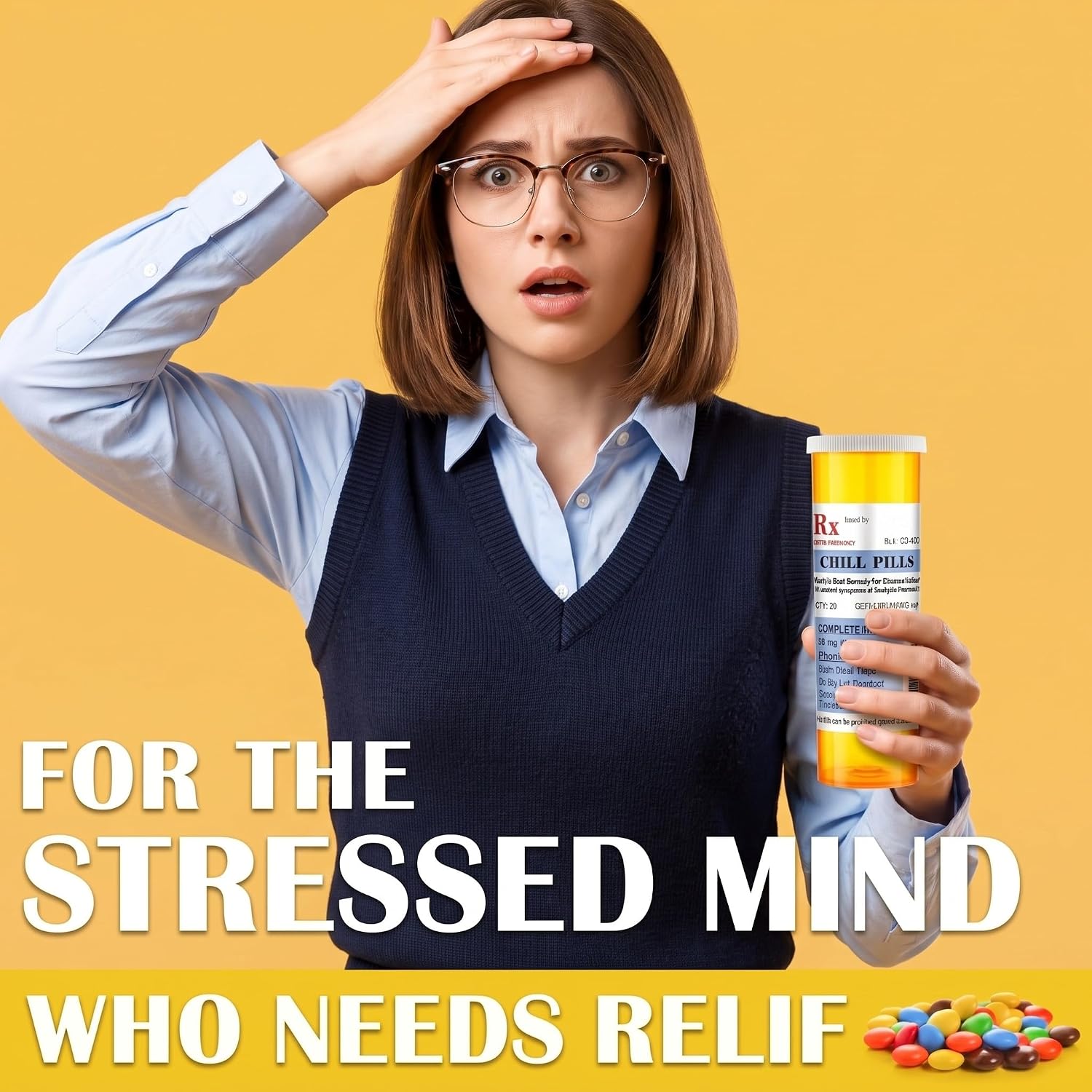 Kigeli 2 Set Funny Chill Pill Bottle Sticker Set Without Candy image 3