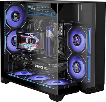 Lian Li O11 Vision-M Digital mATX PC Case, 9.2" LCD, 1 x 140mm Fan, Black