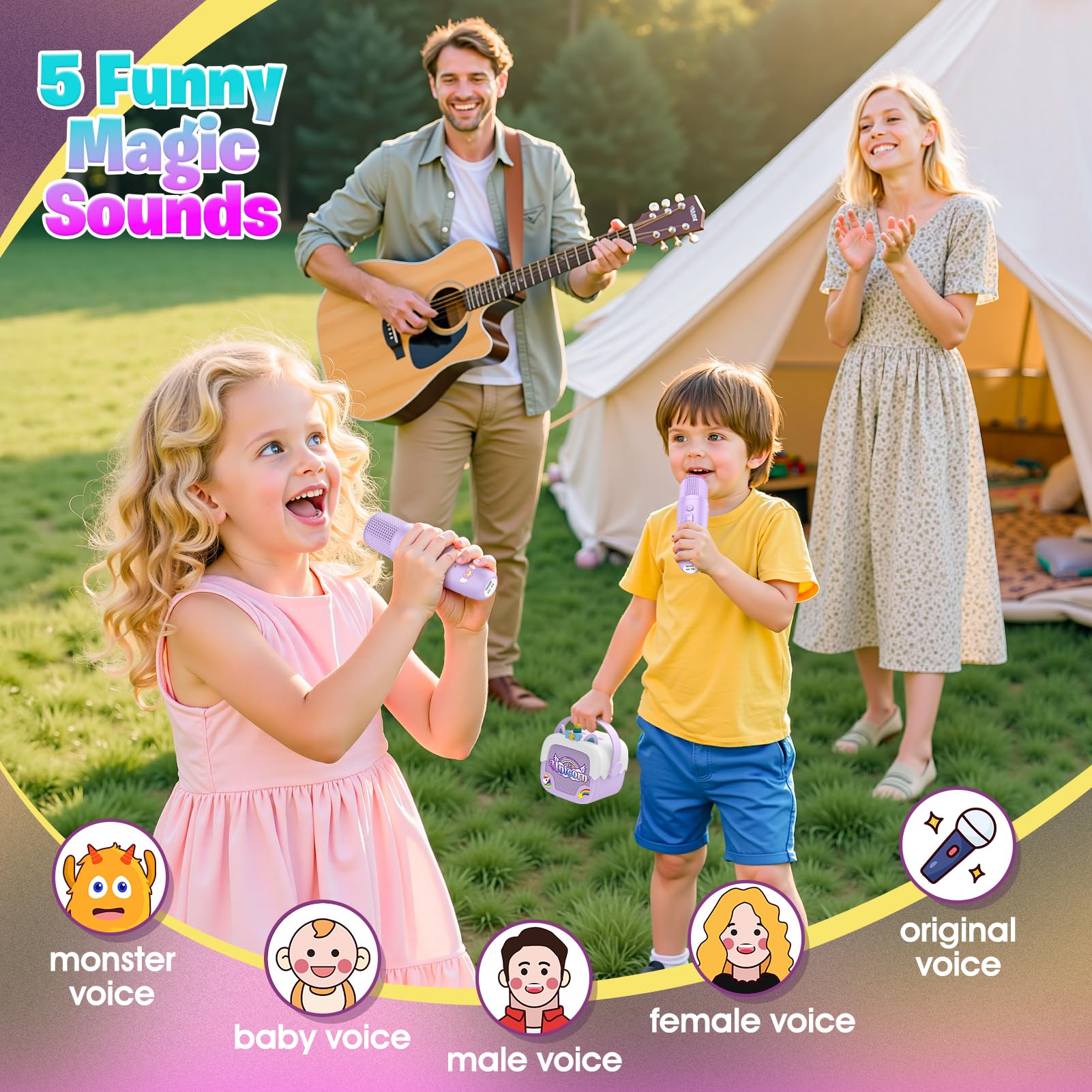 Dislocati Unicorno Karaoke per Bambini con 2 Microfono,Regalo Bambina 3-12 Anni Giochi Bambina 3-12 Anni Unicorno Bambina Regalo - Regalo Perfetto per Feste, Canto e Gioco Divertente a Casa!