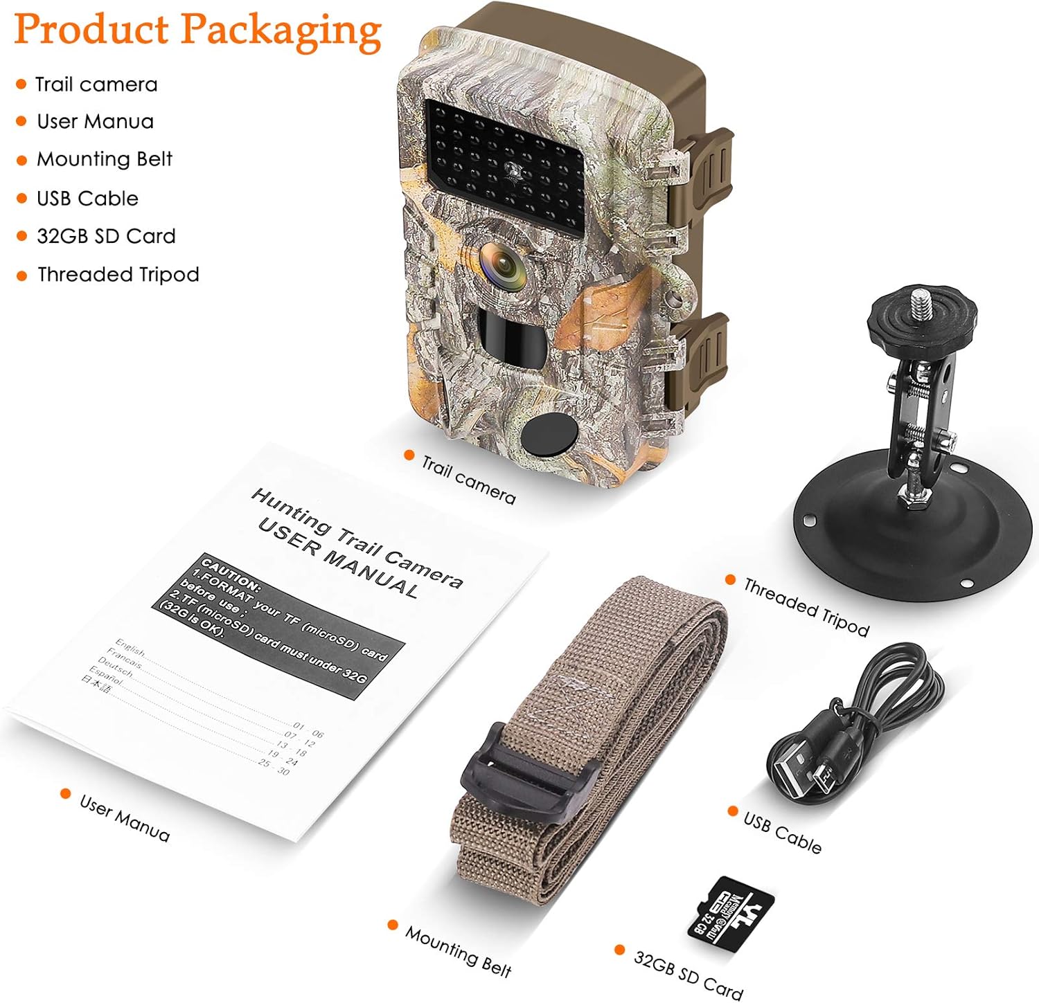 Crаzу Dеаlѕ KUFA T1 Hunting Game Camera with 32GB SD Card,20MP Trail Camera 1080P Infrared Sensors 2.4” LCD Low Glow Night Vision IR LEDs, 120° Detection Motion Activated Range for Wildlife Monitoring Digital