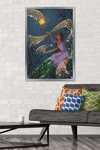 Miniatura 23 de Trends International Disney Wish - Póster de collage 2 (Asha & Star), póster de pared, 22.37 x 34.00 pulgadas, versión enmarcada en bronce Versión