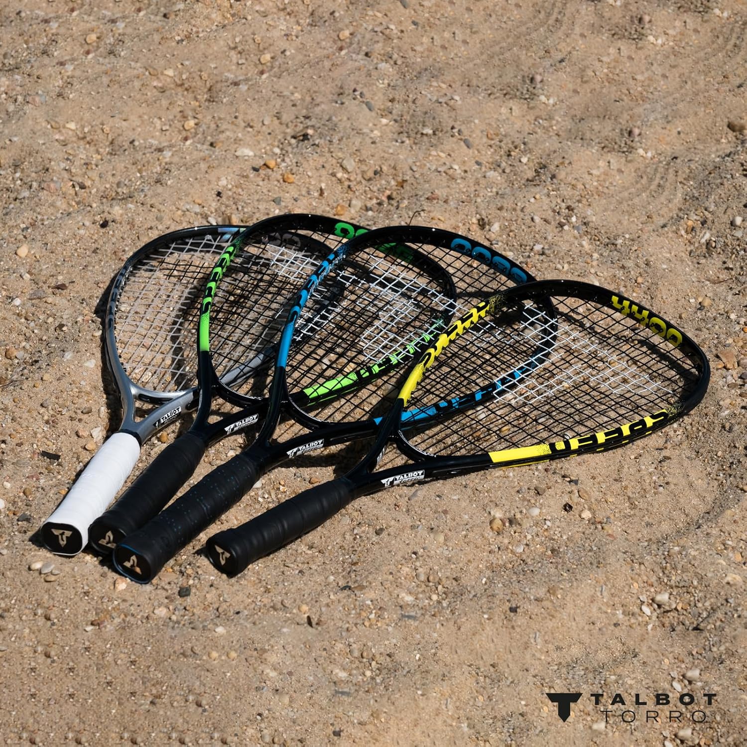 Talbot Torro Speed 5500 Speed Badminton Set 2 Handy Aluminium Rackets 56.5 cm 6 Wind Resistant Balls in Trendy Backpack Various Designs Available