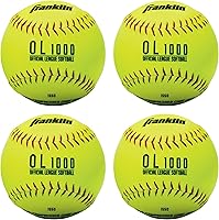 Franklin Sports Official 12" Fastpitch Softballs - Durable Yellow Practice & Training Balls for Beginners & Youth - 1/4/12 Pack