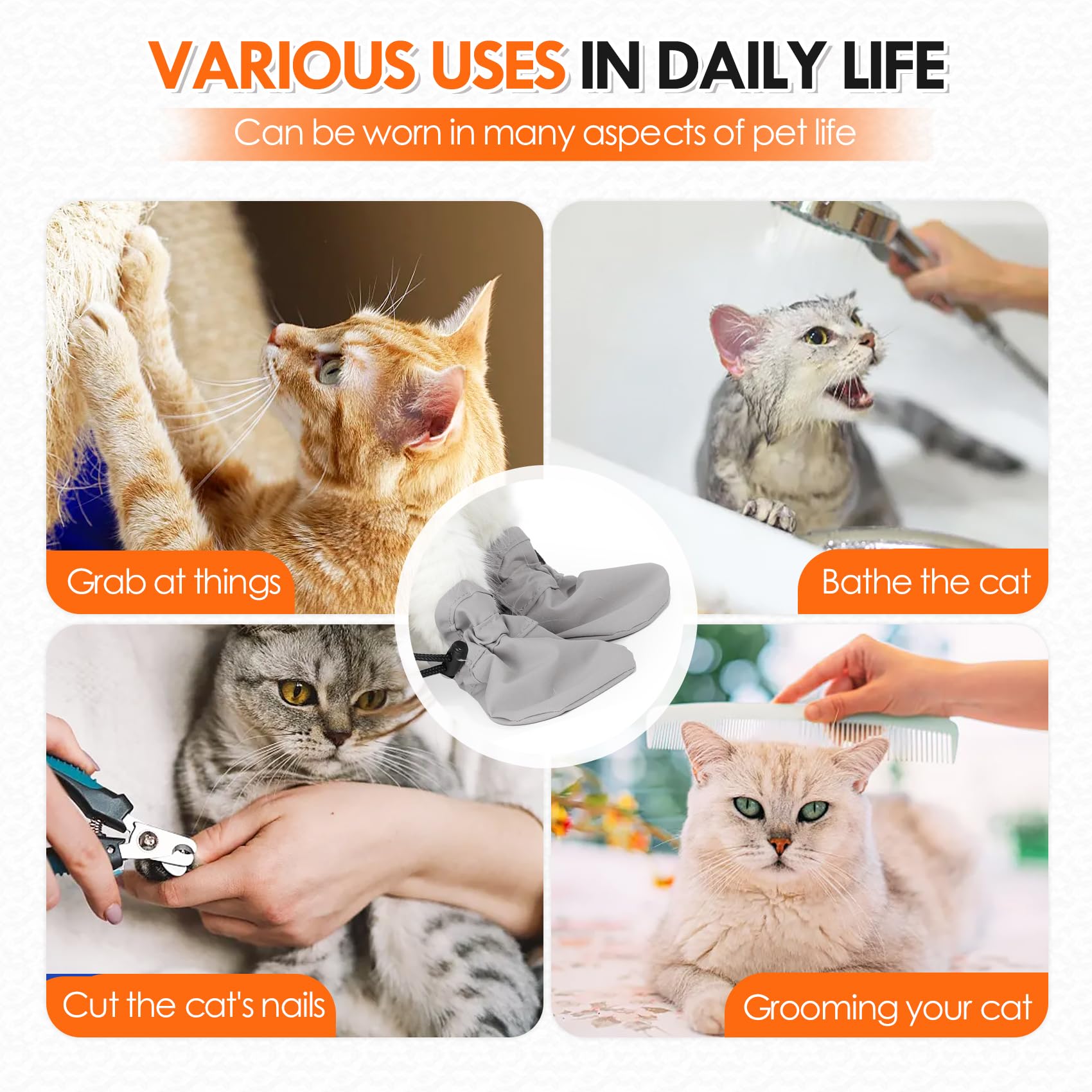 MeiAOBest 4 PCS Waterproof Pet Anti Scratch Booties,Adjustable Cat Dog Claw Protect Covers Grooming Booties Pet Indoor Outdoor Walking Anti Dirty Shoes Quiet Socks - Image 4