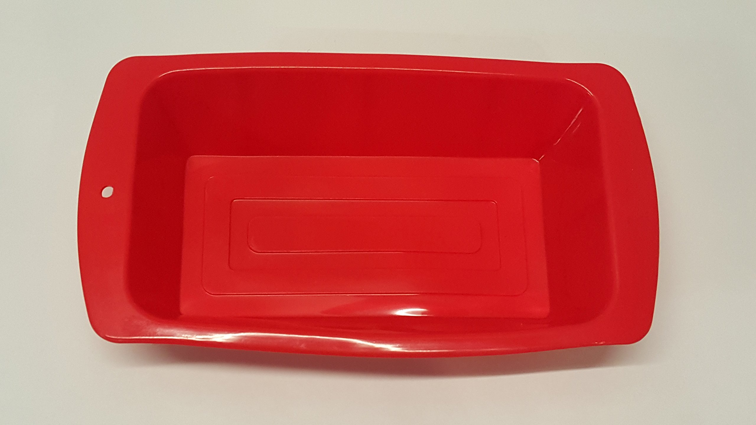 Commercial Grade Kitchen Non Stick Silicone Bread Loaf Pan - Great for cakes, casseroles, soap, etc (8x5, red)