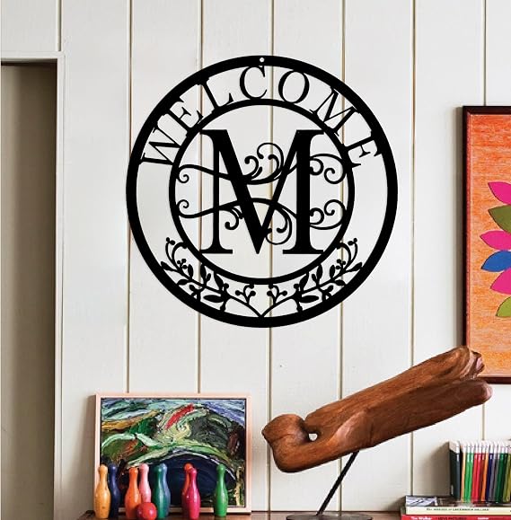 Letter B&M Monogram Metal Wall Art