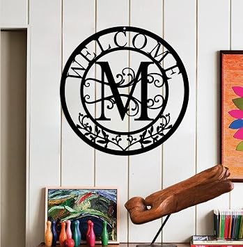 Letter B&M Monogram Metal Wall Art