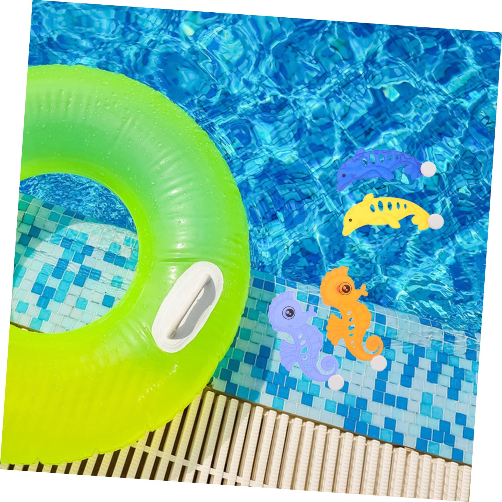 2juegos Juguetes de Buceo para Discos Numerados Caballito de Mar Delfín y Buzo para Entrenamiento Submarino Piscina Aire