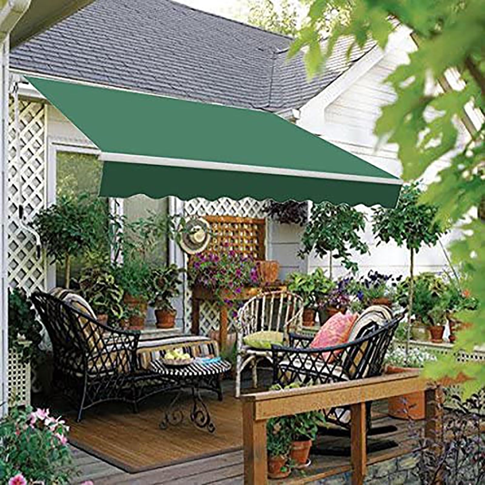 Store Banne Auvent Manuel Rétractable de Terrasse, Auvent Pare-Soleil de Jardin Extérieur, Abri Pare-Soleil avec Manivelle, pour Cour, Balcon, Restaurant (Size : 3x2.5m)