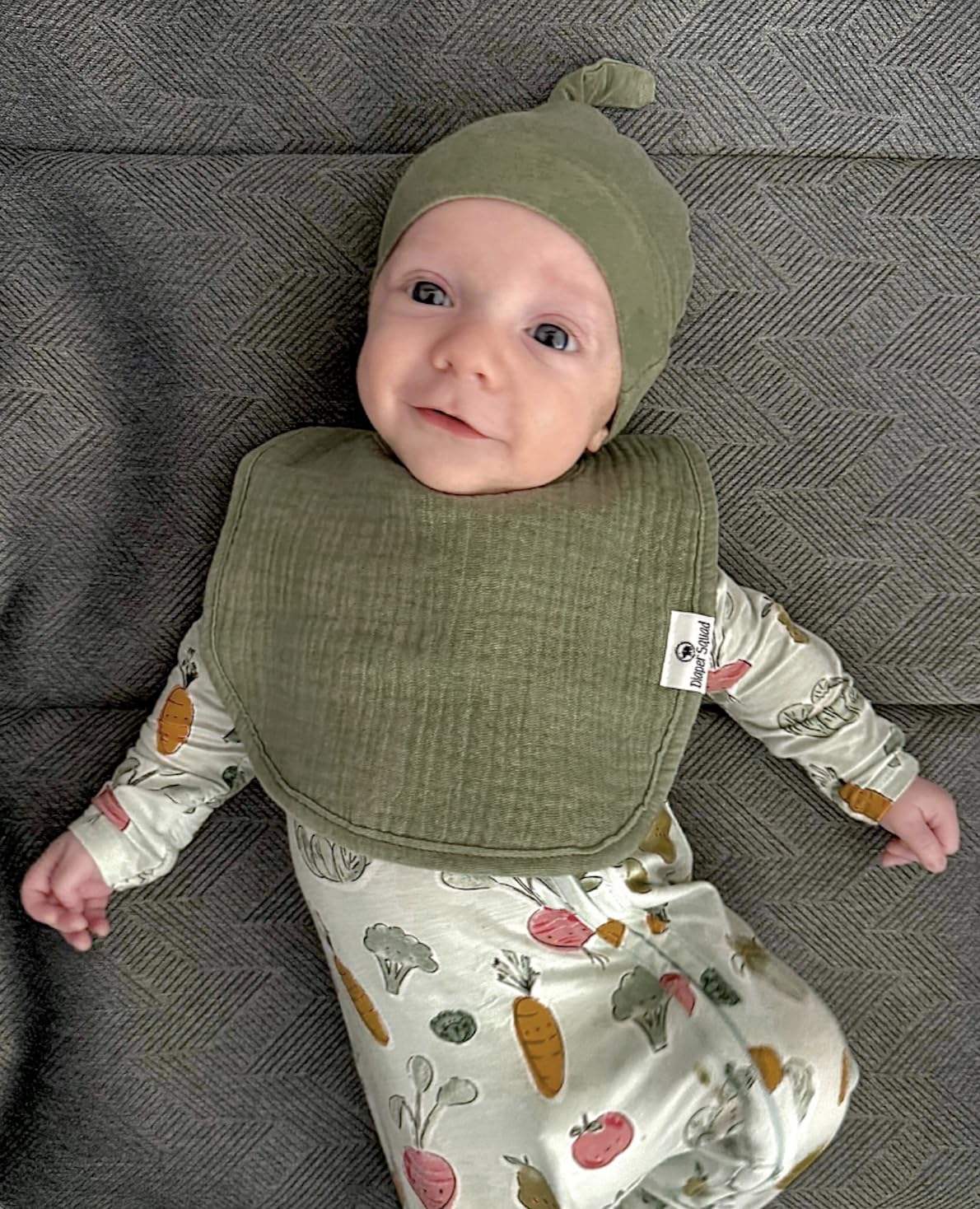 DiaperSquad's 10-Pack Baby Bibs for Drooling and Teething, Bibs for Boys, Baby Girl - Solid Cotton Baby Drool Bibs (Earthy Color Traditional - 100% Muslin)