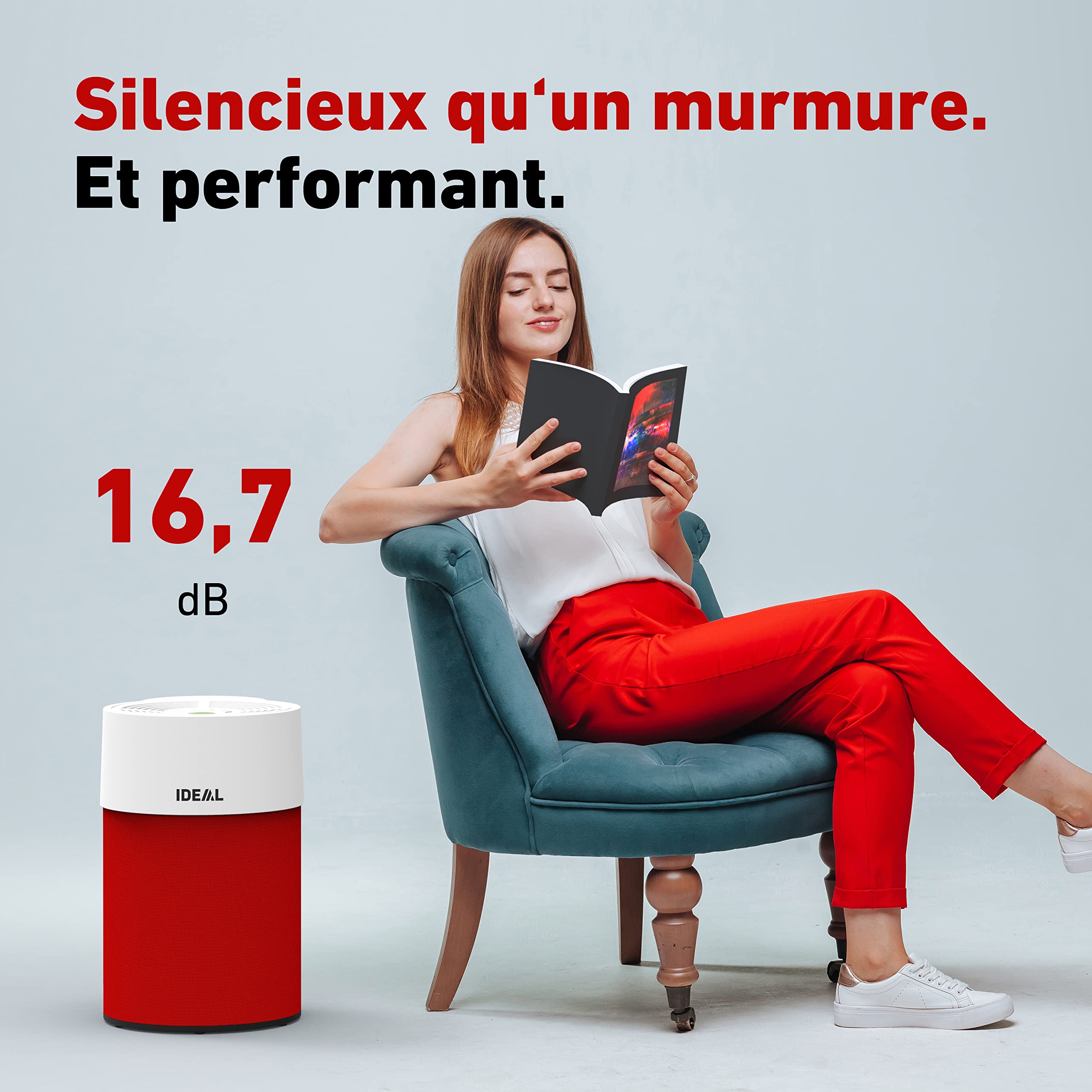 IDEAL - Purificateur d'air AP30 PRO jusqu'à 40m² I Made in Germany I Rouge I Filtre HEPA & charbon actifr qui élimine 99,99% des allergènes, pollens, bactéries, fumées… I Pour les allergiques