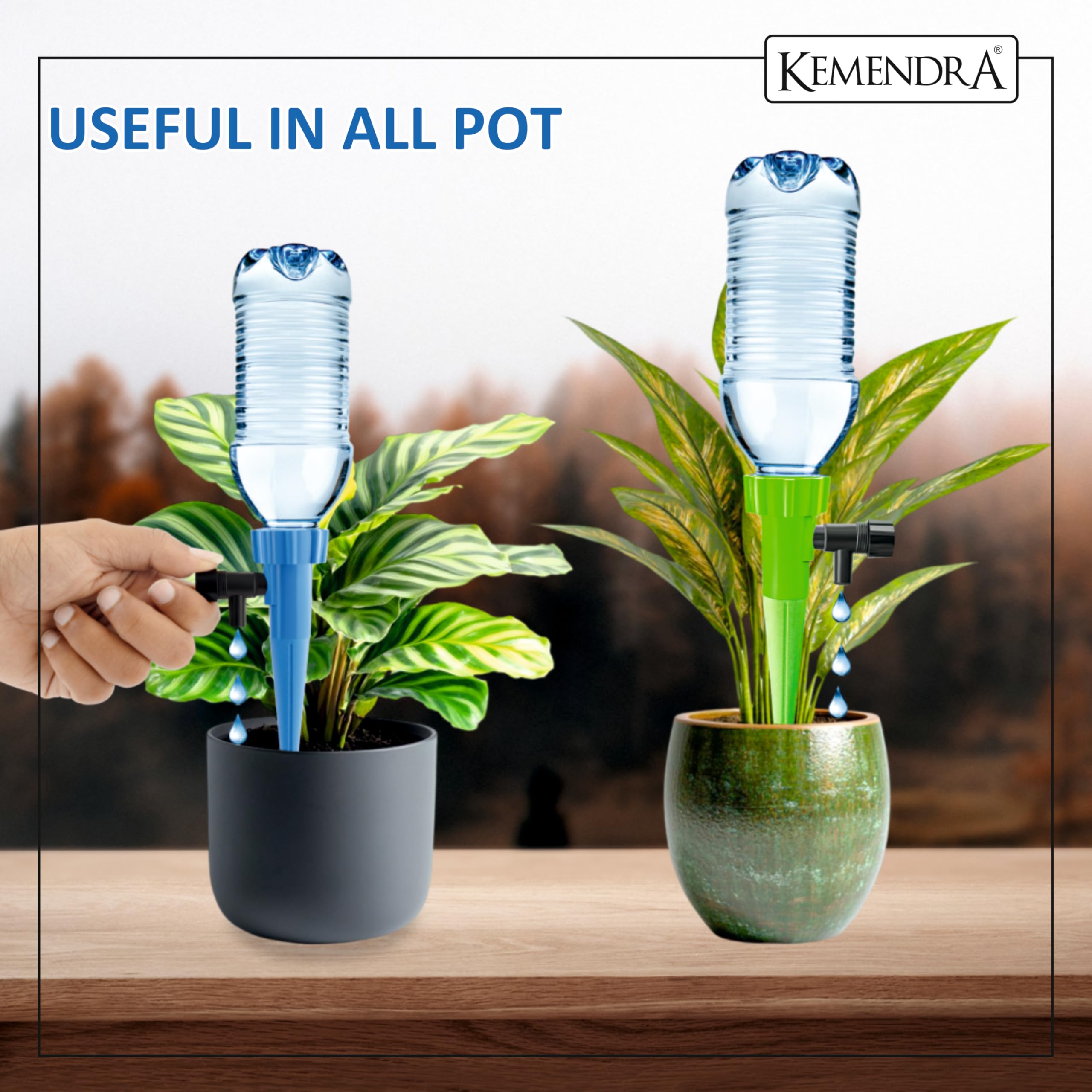 Kemendra® Drip Irrigation kit for Home Garden plants, Self-Watering Spikes Plants, Automatic Water Devices For Plant with Slow Release Control Tap Drip Irrigation (Pack - 5) - Image 6 thumbnail