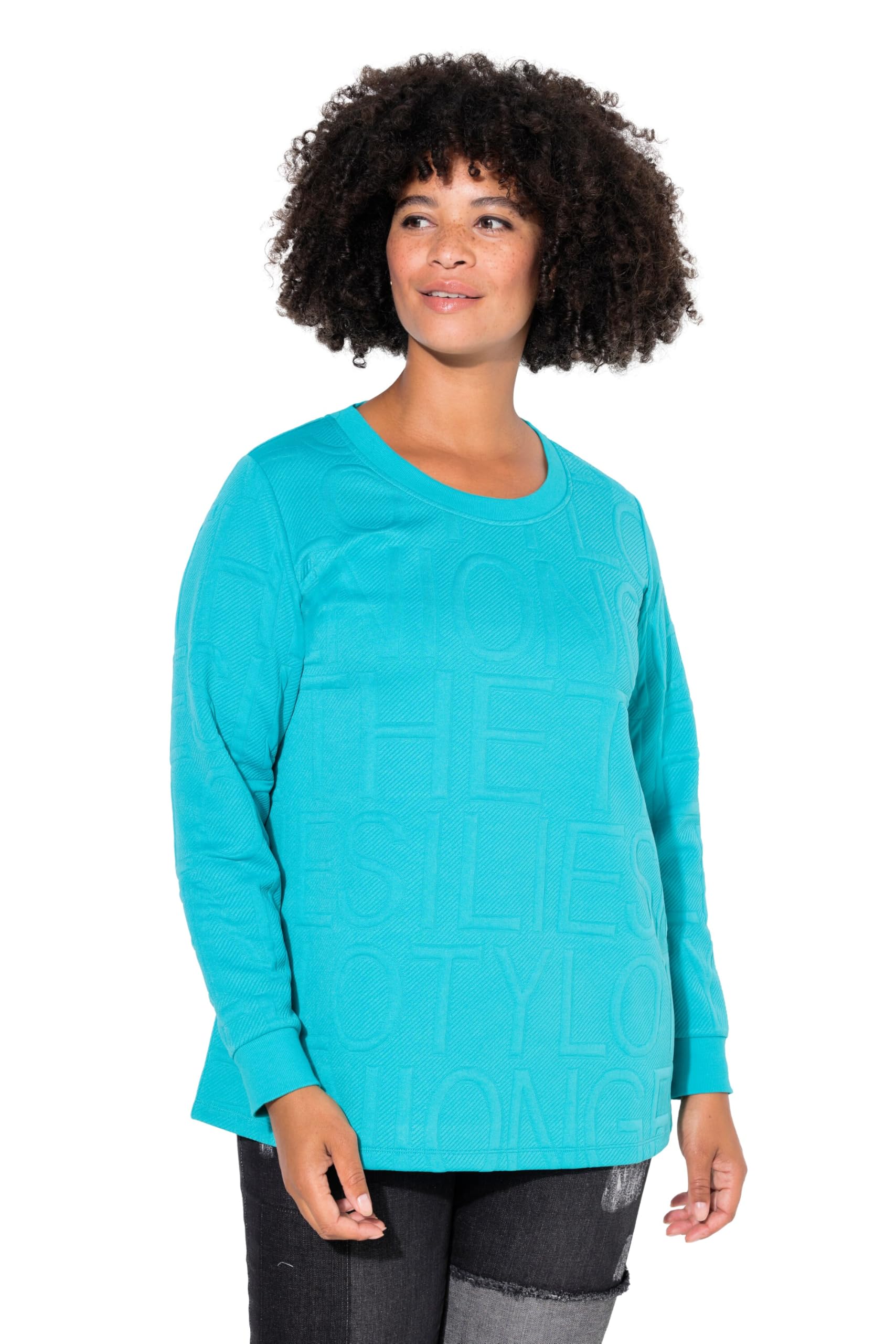 Angel of Style Damen große Größen Übergrößen Plus Size Sweatshirt, Buchstaben-Struktur 837384