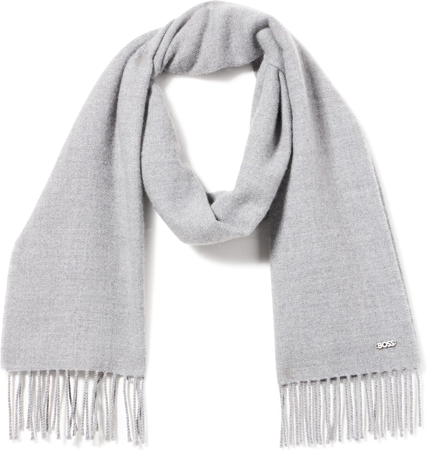 BOSS womens Fringe Solid Wool Scarf