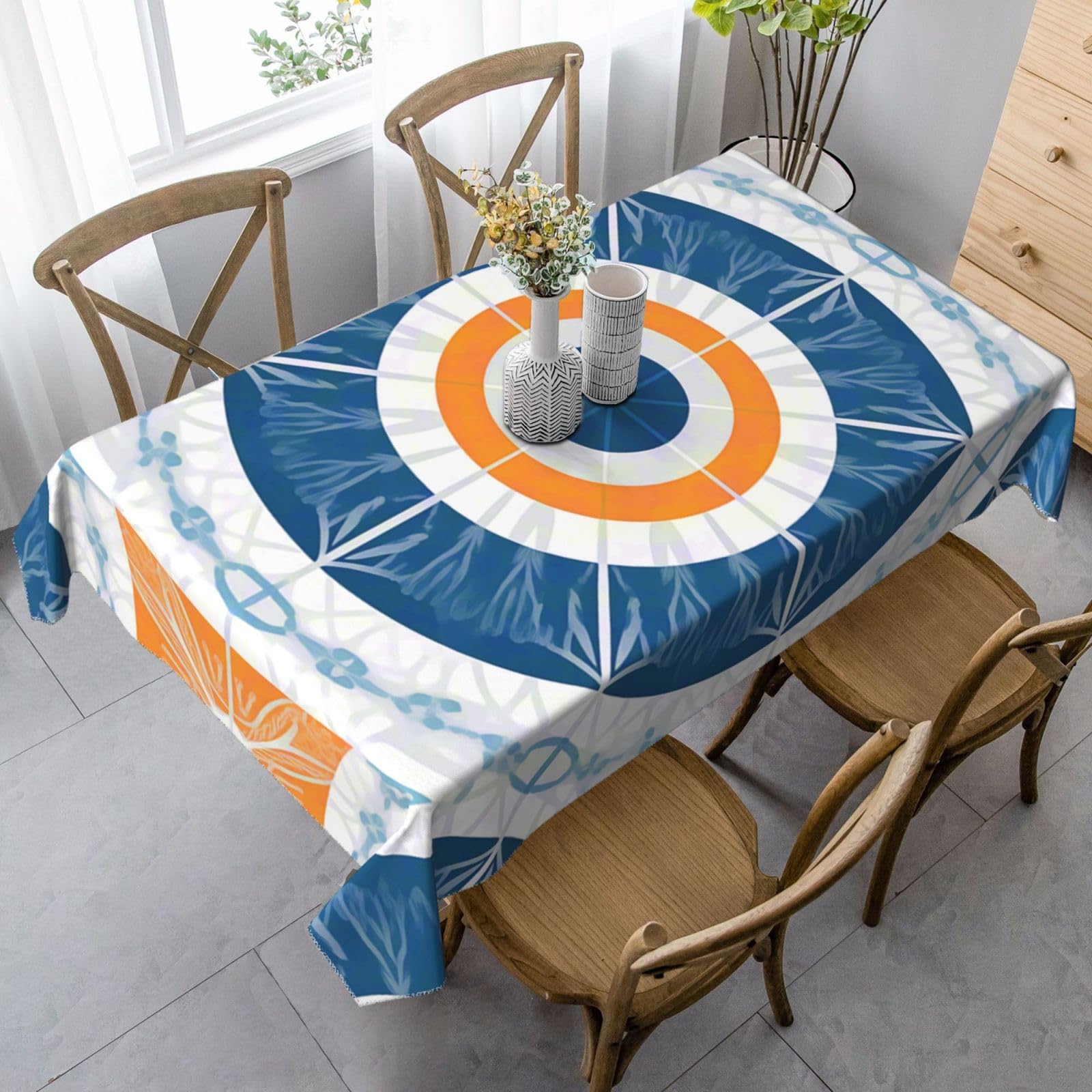 Art Deco Sunset Rectangle Tablecloth 35x55 Inch, Washable Reusable Farmhouse Table Cloths Wrinkle Free And Spillproof Kitchen Dinning Table Cover For Party Wedding Picnic Home Decor Tablecloths