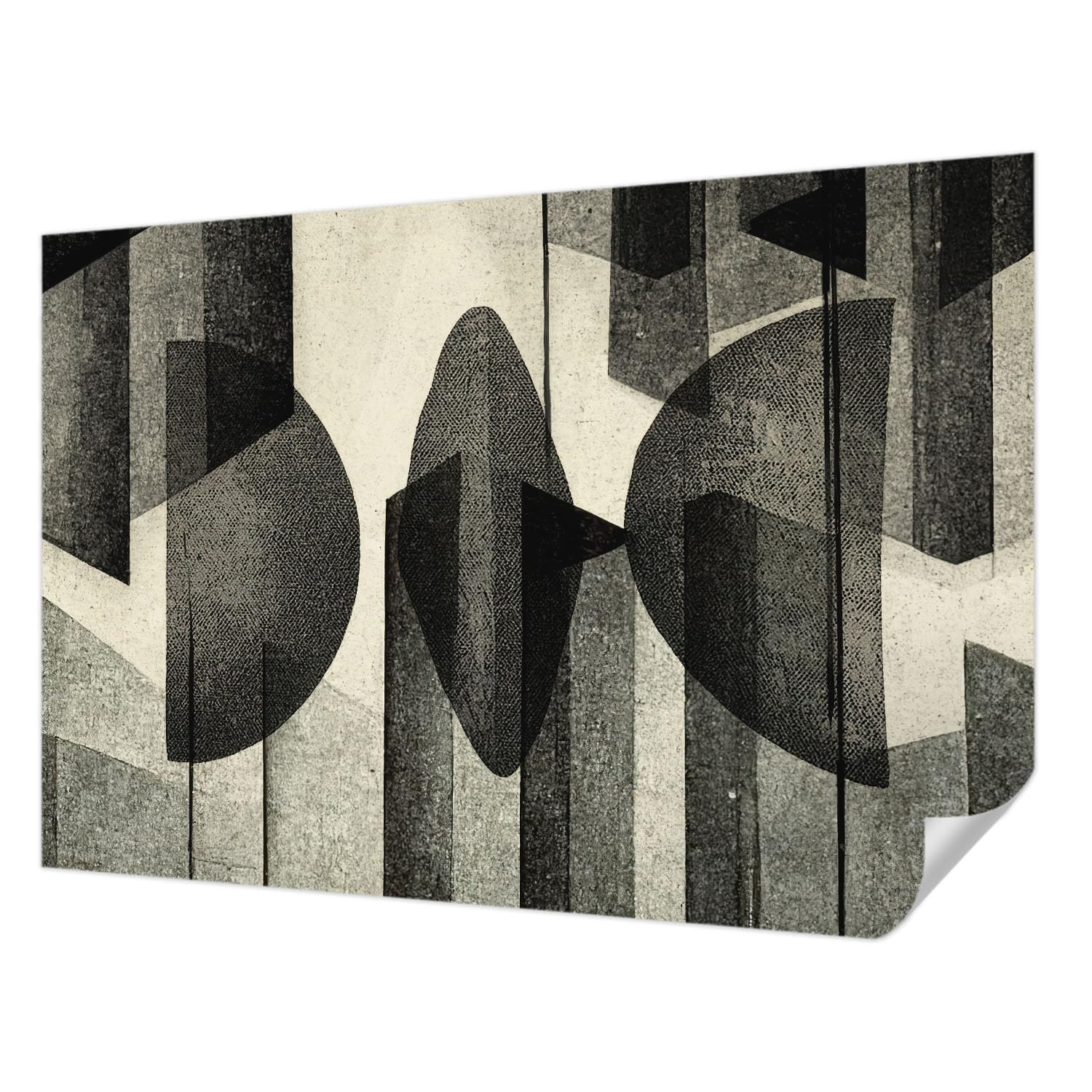 Fotomural moderno autoadhesivo 152x104 cm y papel tapiz geométrico para sala de estar
