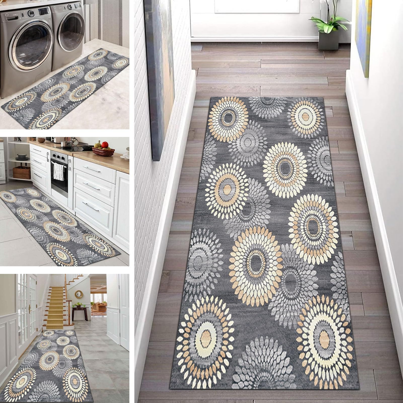 Tapis de couloir antidérapant long de 4,5m pour entrée et chambre