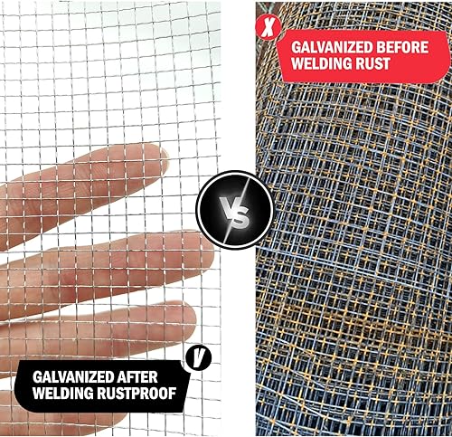Miniatura 4 de Hardware Cloth 36 pulgadas x 10 pies, 18 pulgadas galvanizado sumergido en caliente alambre tejido cercado, paño de hardware, valla de pollo,