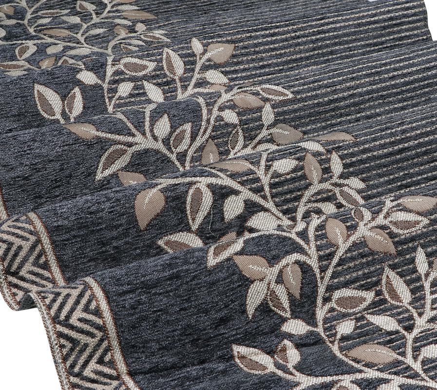 Image of Nendle Superior Velvet Floral Sofa Mat 4 Seater Set Cover Durable Protector for Living Room Sofa Set 2+2, Suitable for L Shape, Sectional and U Shape Sofa (Color Grey, Pack of 2)