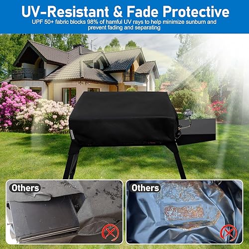 Miniatura 4 de Cubierta de plancha para parrilla Blackstone de 17 pulgadas, material resistente al desgarro 900D, cubierta de parrilla superior plana, 100%