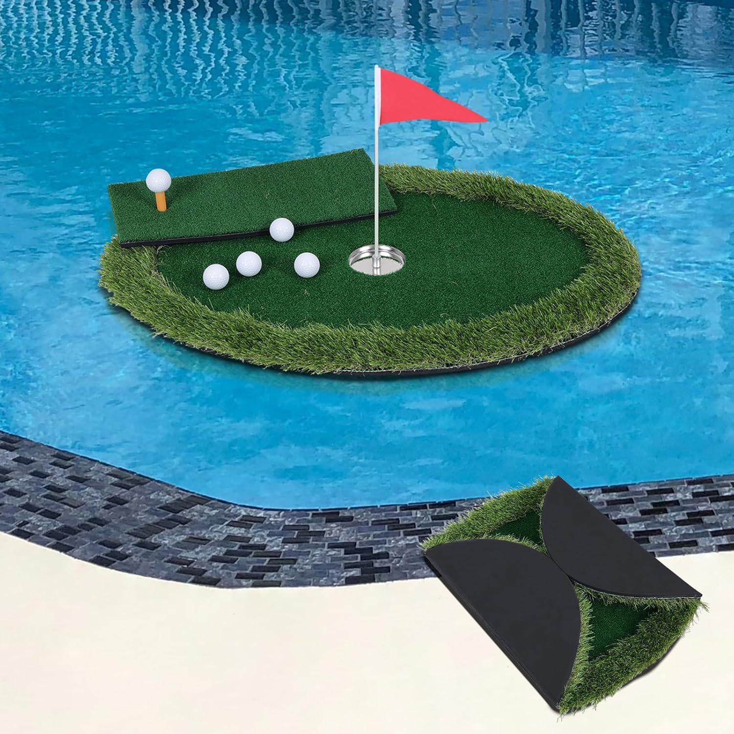 Kokorona Floating Golf Green for Pool, Floating Chipping