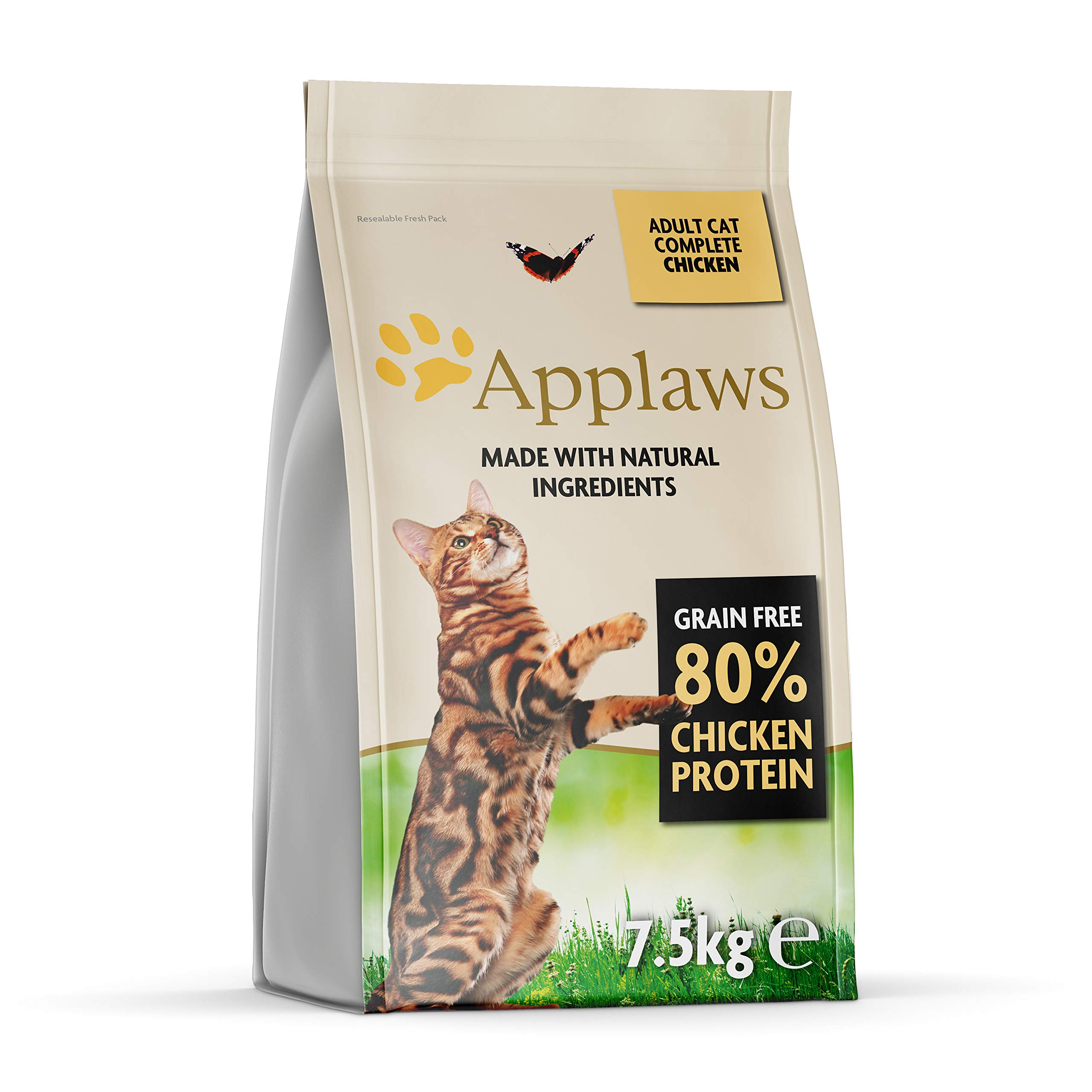 Bundle of Applaws Complete Natural Chicken Pienso seco para gatos adultos + Applaws Comida Seca Completa Natural de Pollo con Salmón para Gatos Adultos - Bolsa Resellable de 2 x 7.5 kg