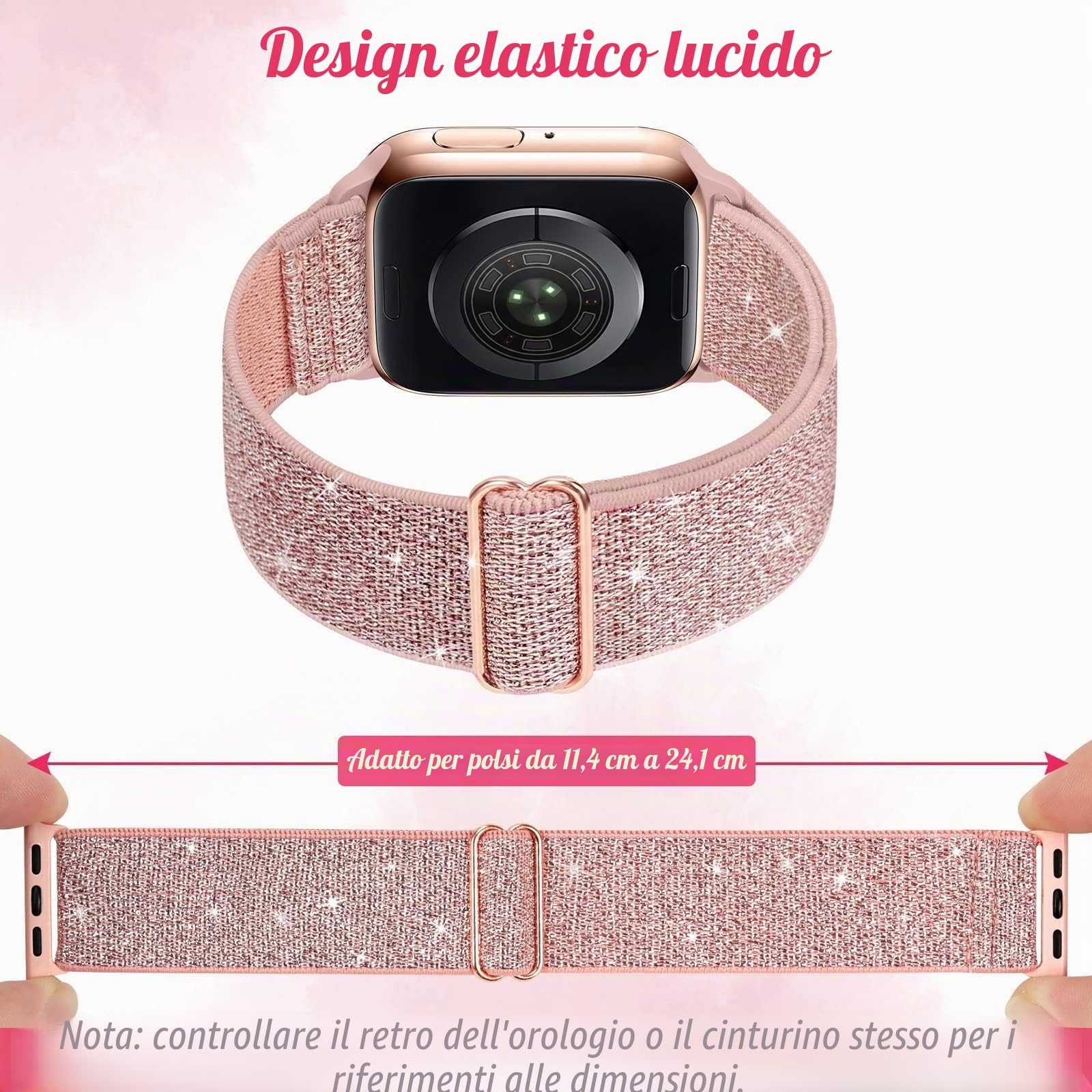 3 Pack Glitter Sport Loop Cinturino Compatibile con Apple Watch, Nylon Intrecciato Elastico Uomo Donna Cinturino di ricambio per iWatch Series 7 6 5 4 3 2 1 SE