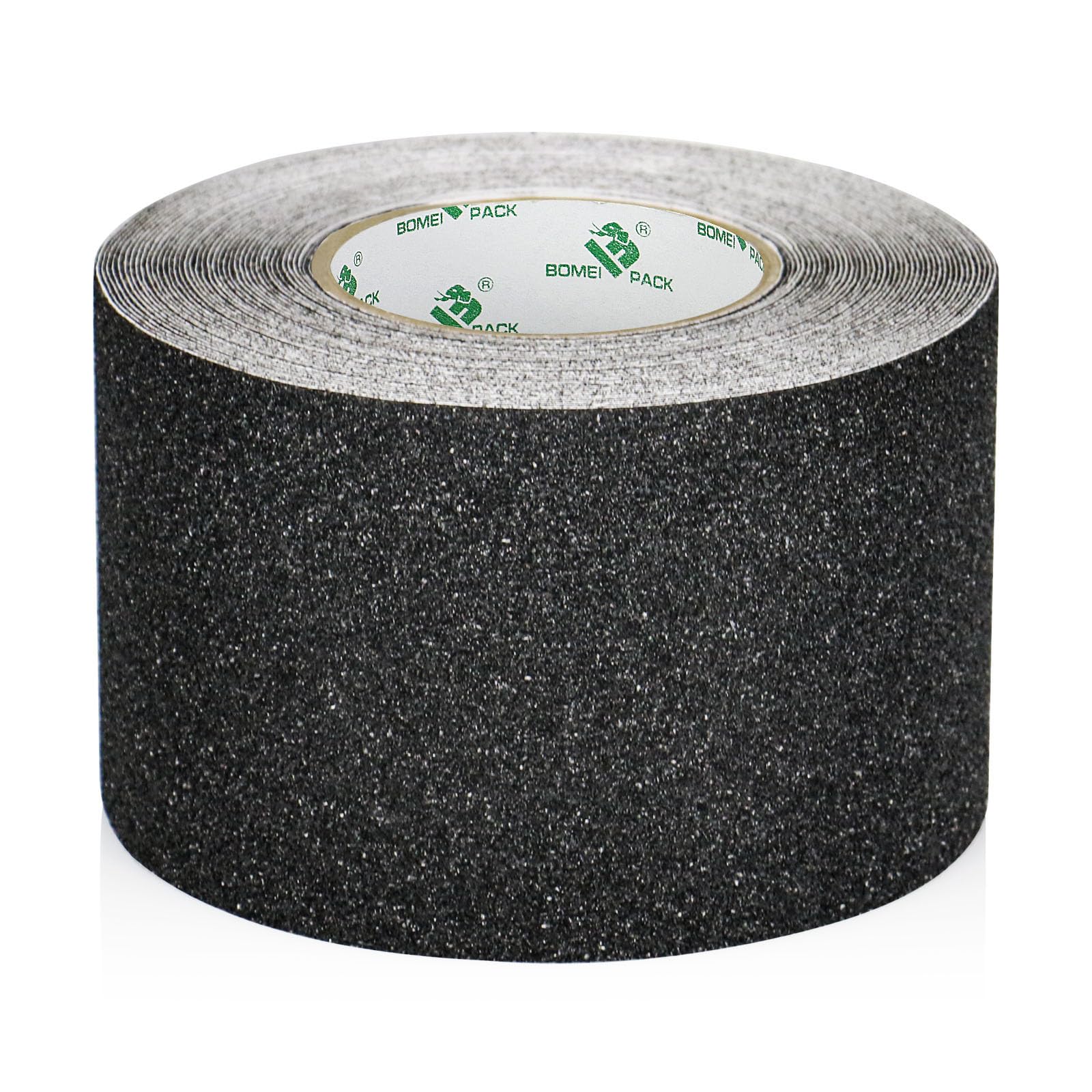 BOMEI PACK Bande adhésive antidérapante avec autocollant - 10 cm x 15 m - Pour marches d'escalier - Haute traction - Pour l'intérieur et l'extérieur - Noir - Imperméable