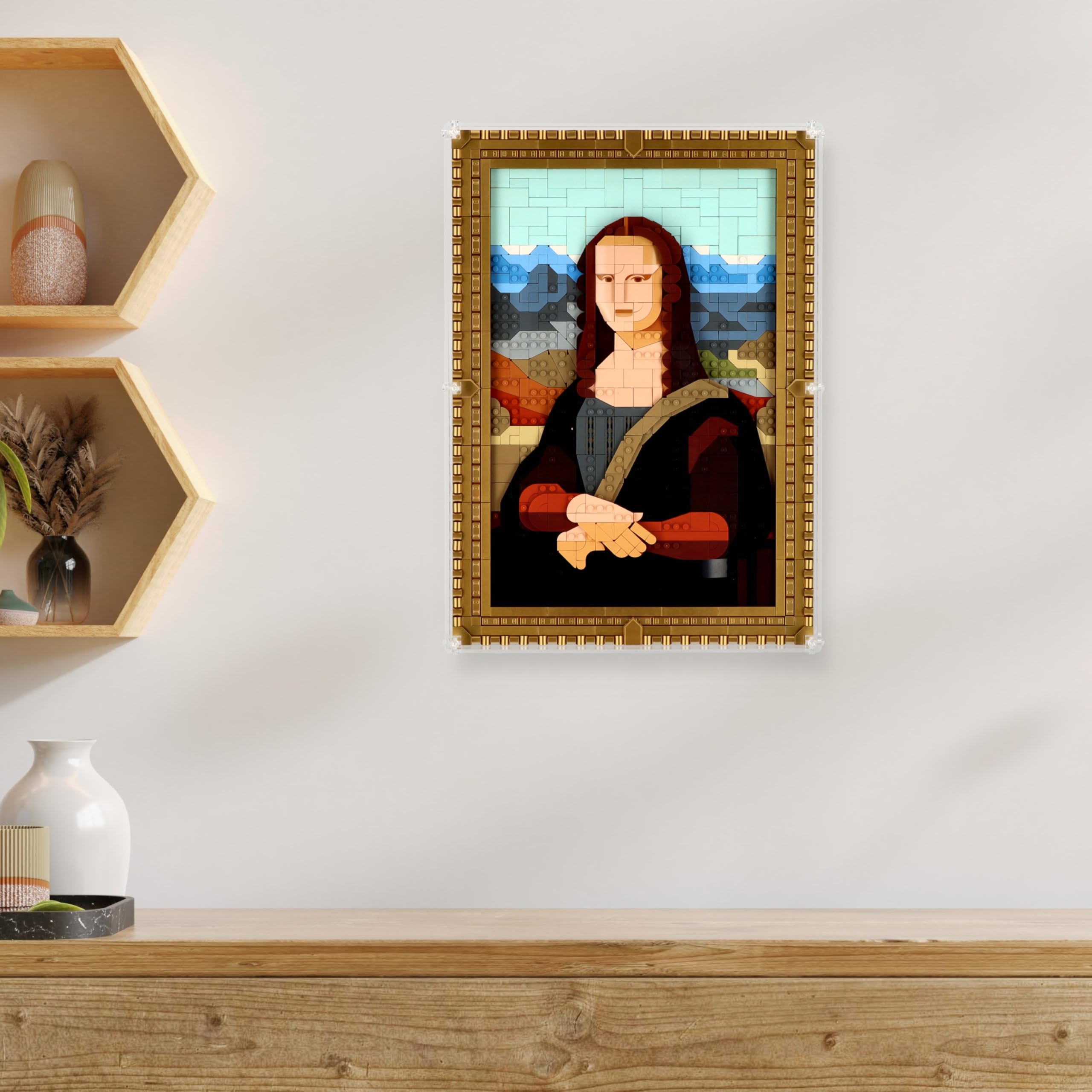 Plexico Clear Wall Mounted Display Case For Lego 31213 Mona Lisa