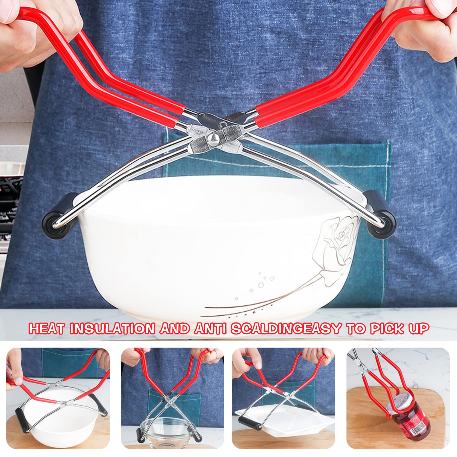 4 pezzi Imbuto da cucina in acciaio inox con pinze per barattoli di conservazione, piccolo imbuto per marmellata, per liquidi, profumi, polveri, oli (argento)