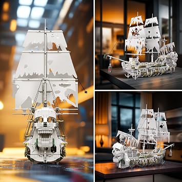 JMBricklayer Pirate Ship Building Sets for Adult 40115, Styx Ghost Ship Toy Big Pirate Ship Model Construction Set to Build, Room Office Decor, Gift for Teens Adults Collections Enthusiasts(3769 PCS)