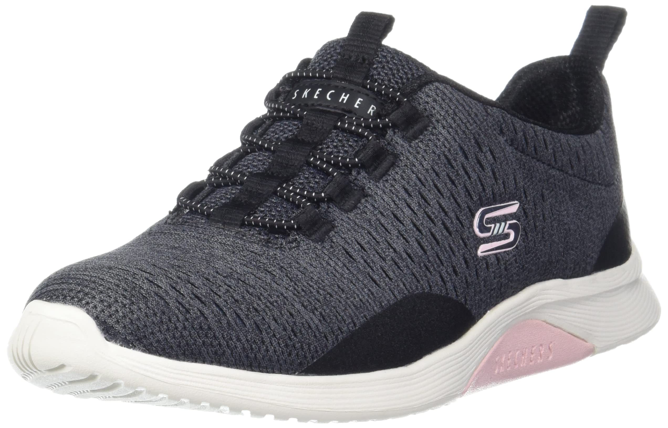 SkechersWomen's Esla - Fine Moment Sneakers, Black/Light Pink, 9