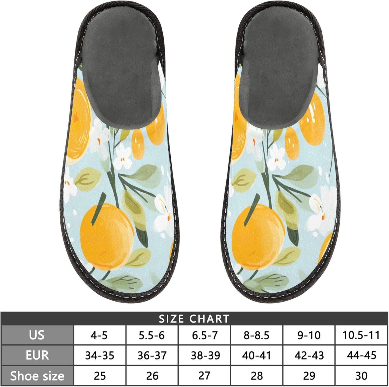 Orange Fruit House Slippers – Cozy Fuzzy Slippers for Guests, Washable & Disposable, Perfect for Shoeless Home, Spa & Hotel Use A111845