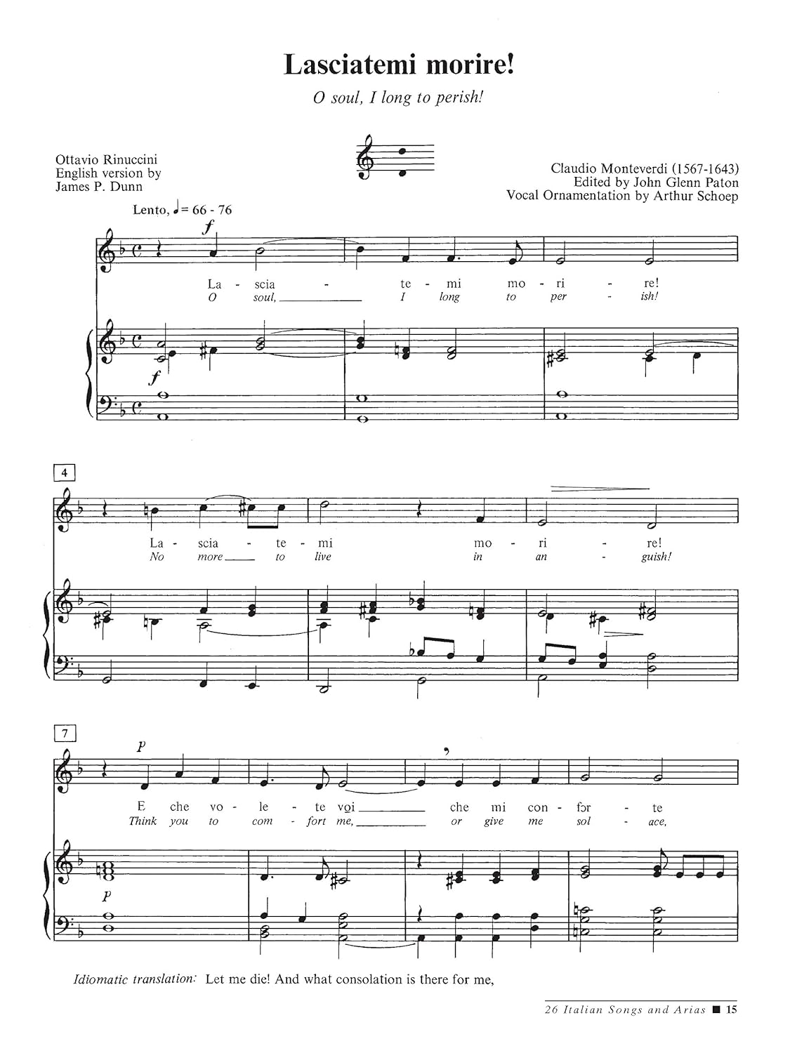 26 Italian Songs and Arias: Medium Low Voice