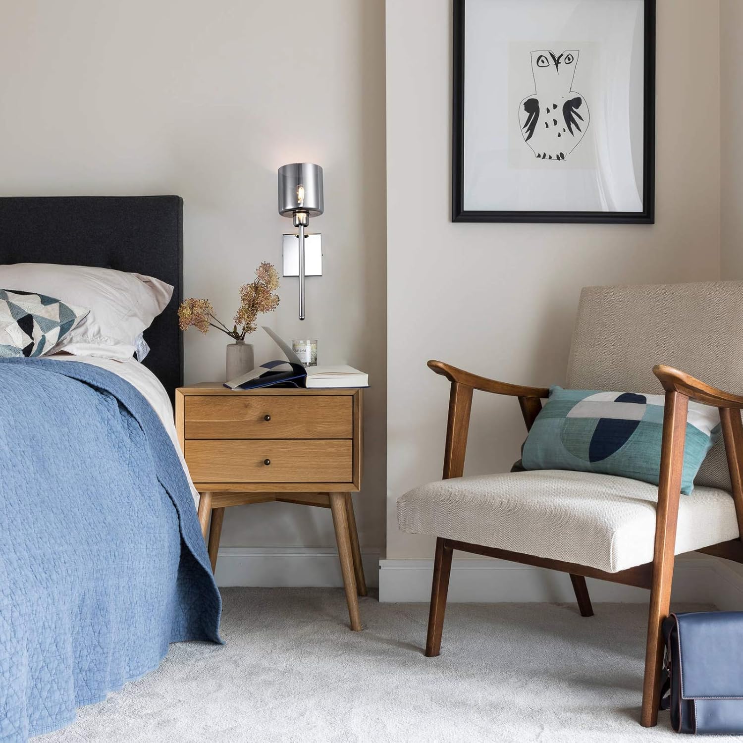 π Crazy Deals Modern Wall Sconce Lighting, Smoked-Grey Glass Shade Nickel Finished Wall Mounted Vanity Lamp with Pull Chain Cord Switch for Bedroom Living Room Flash Deals - 40% OFF Modern Wall Sconce Lighting, Smoked-Grey Glass Shade Nickel Finished Wall Mounted Vanity Lamp with Pull Chain Cord Switch for Bedroom Living Room