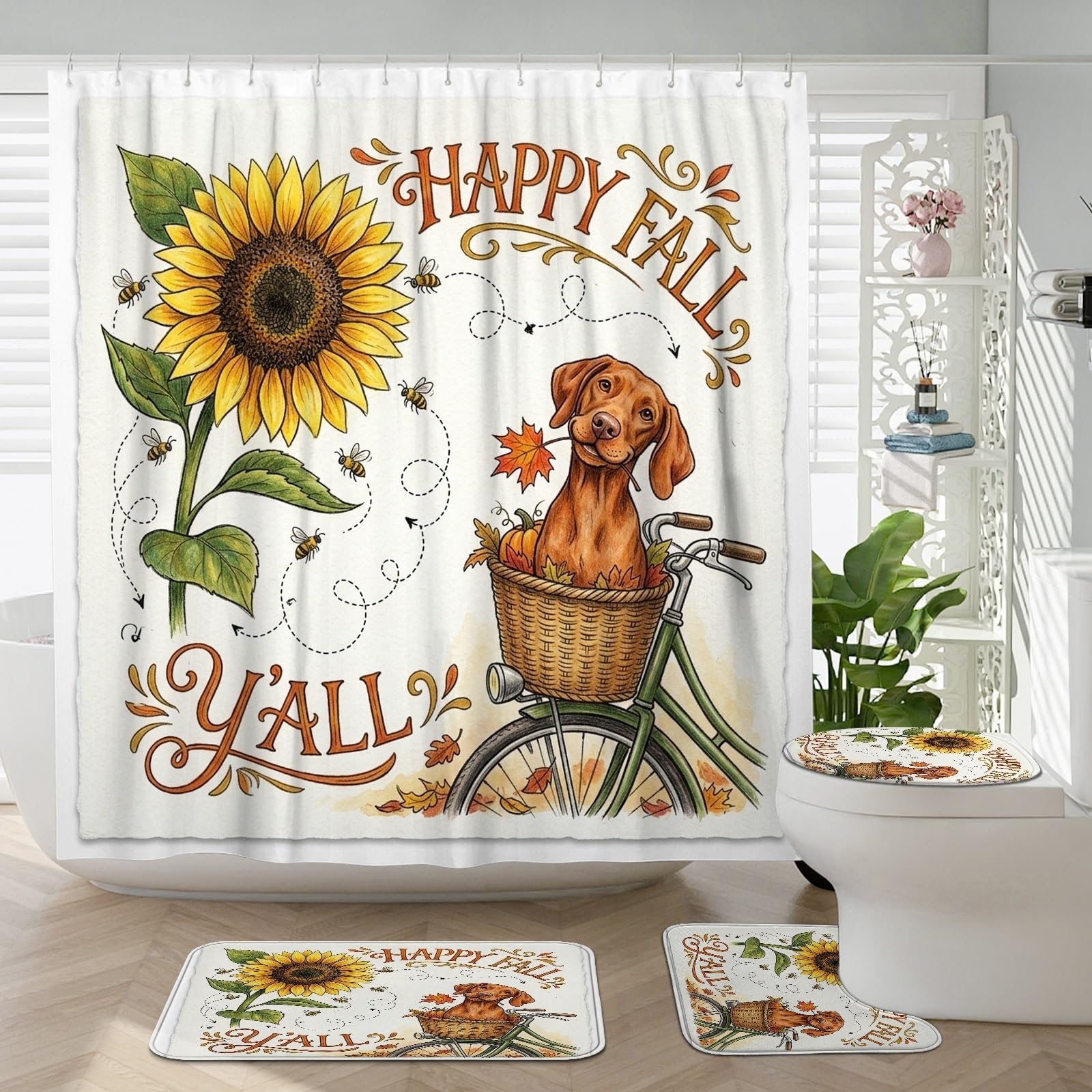 Tapis antidérapant et accessoires de salle de bain Vizsla contre les glissades