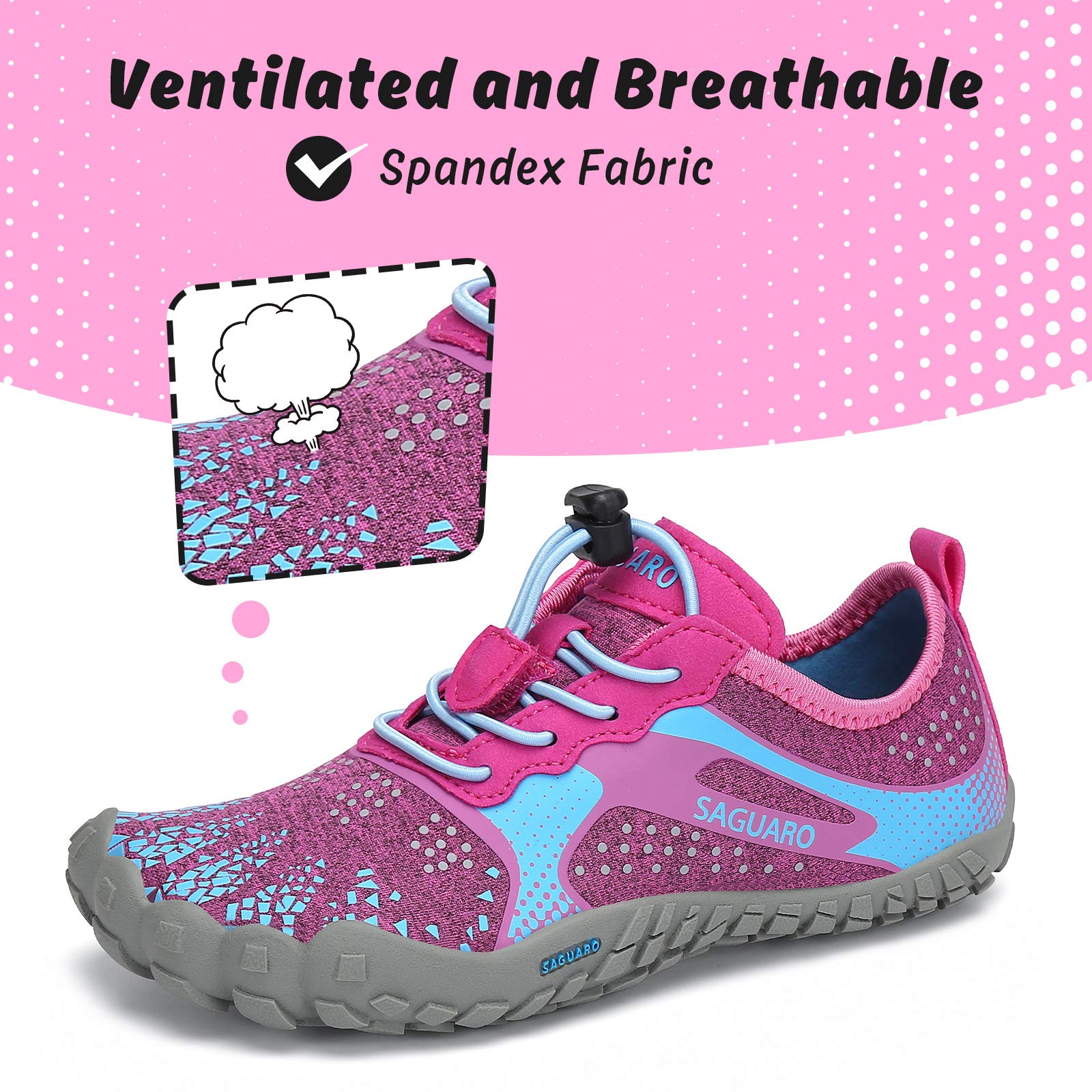 SAGUARO Niños Calzado Descalzos Zapatillas de Trail Niñas Transpirables Minimalistas Zapatillas de Deporte, 24-36 EU — view 2