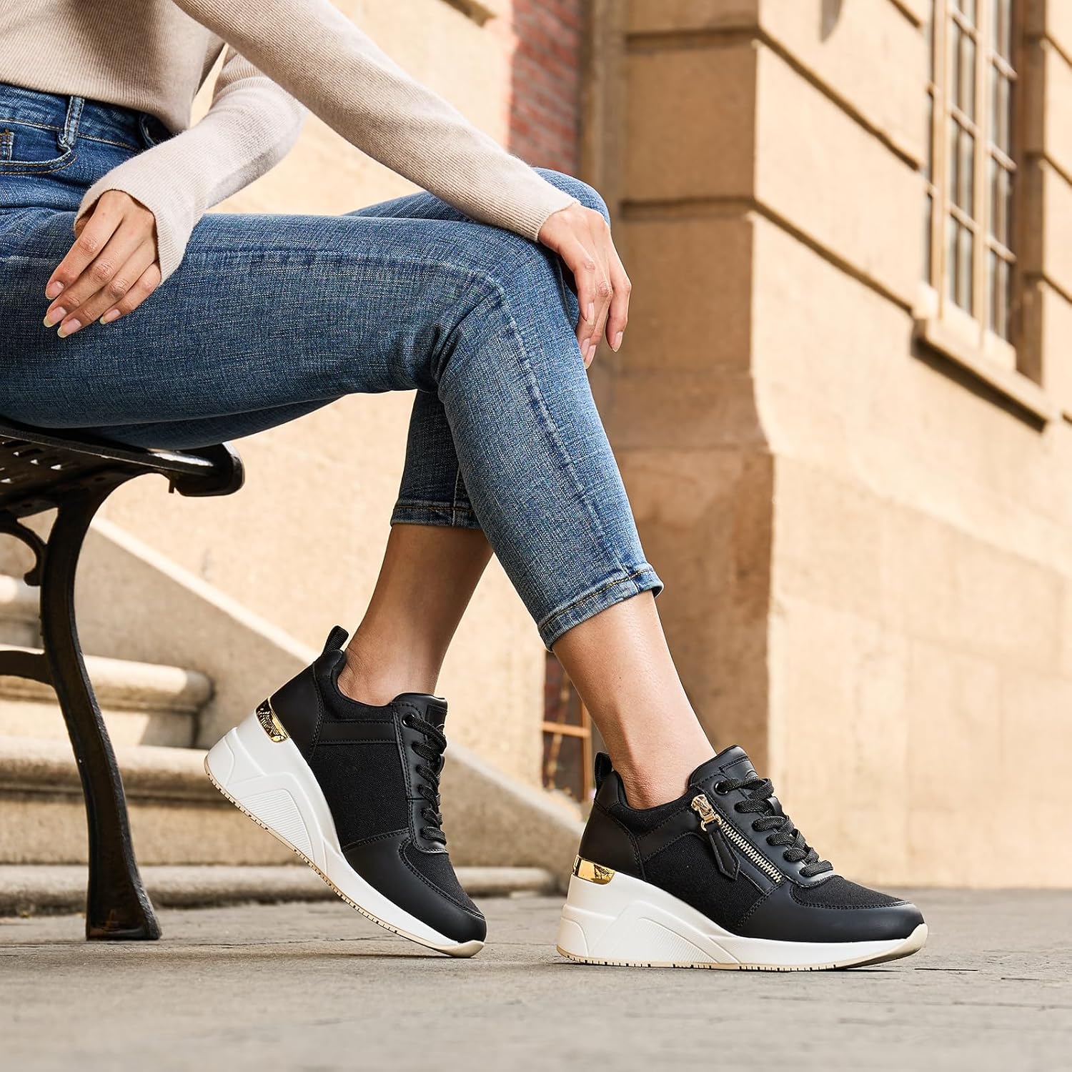 Viscozzy High Heel Wedge Sneakers for Women - Image 2