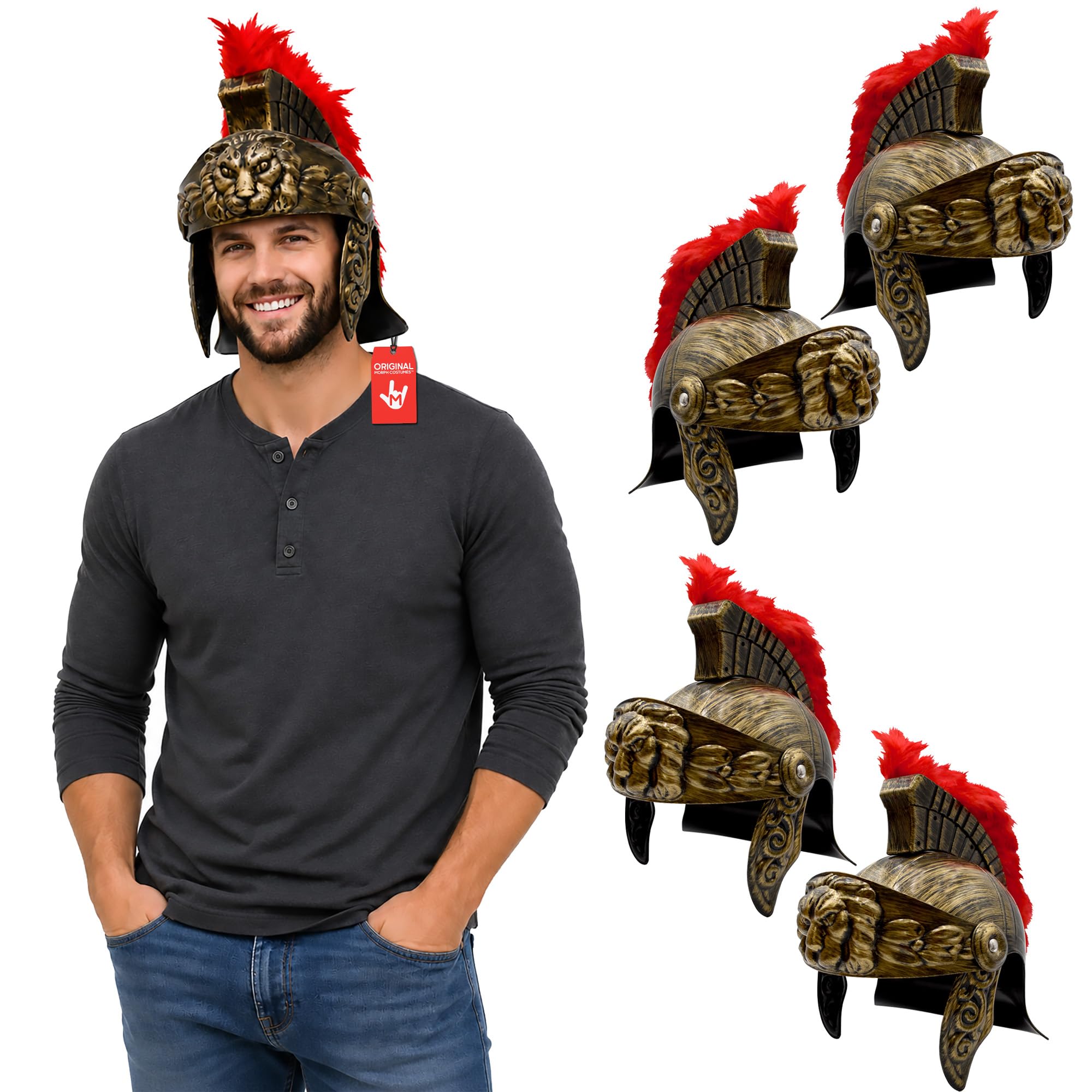 Nicky Bigs Novelties Roman Helmet, Gold Plastic for Gladiator Costume